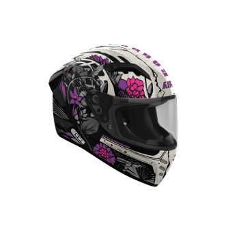 Casque moto Airoh 2026 Connor Bloom - Blanc Violet