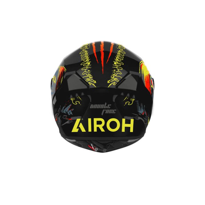 Casque moto Airoh 2026 Connor Double Face - Noir Jaune Rouge