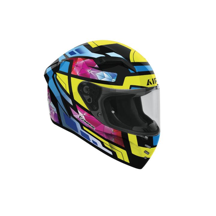 Casque moto Airoh 2026 Connor Stellar- Jaune Bleu Rouge