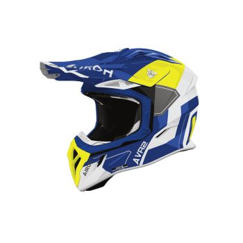 Casque moto cross Airoh 2026 Aviator Ace 2 Shield - Bleu Jaune