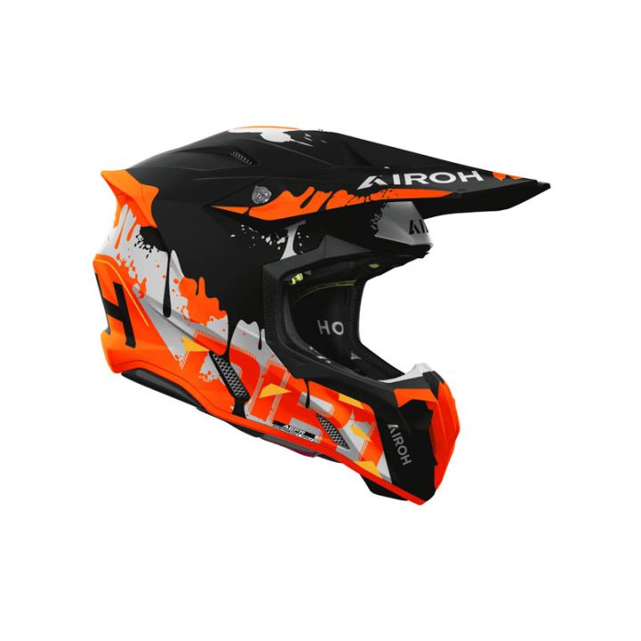 Casque moto cross Airoh 2026 Twist 3 Dirt - Noir Orange Blanc