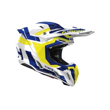 Casque moto cross Airoh 2026 Twist 3 Dynasty - Bleu Jaune