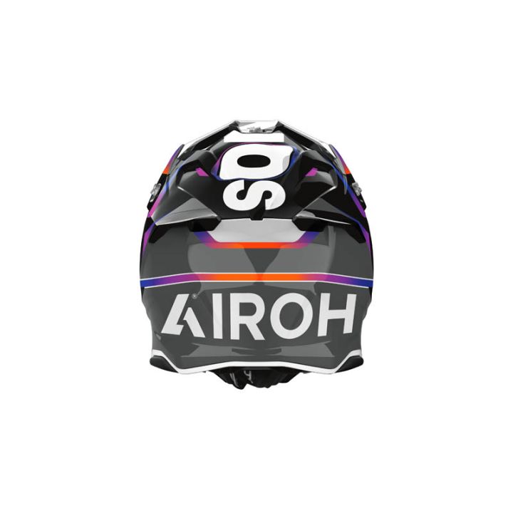 Casque moto cross Airoh 2026 Twist 3 Hustle - Gris Violet Orange