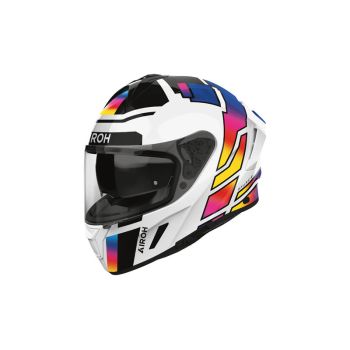 Casque moto Airoh 2026 Spark Lively - Blanc Violet Jaune