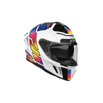 Casque moto Airoh 2026 Spark Lively - Blanc Violet Jaune
