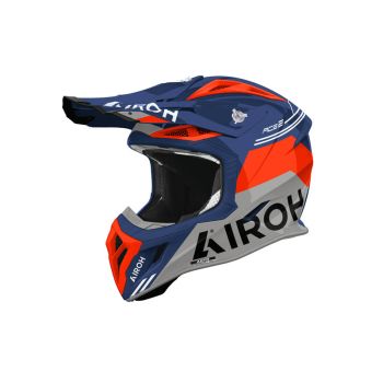 Casque moto cross Airoh 2026 Aviator Ace 2 Fury - Bleu Gris Rouge