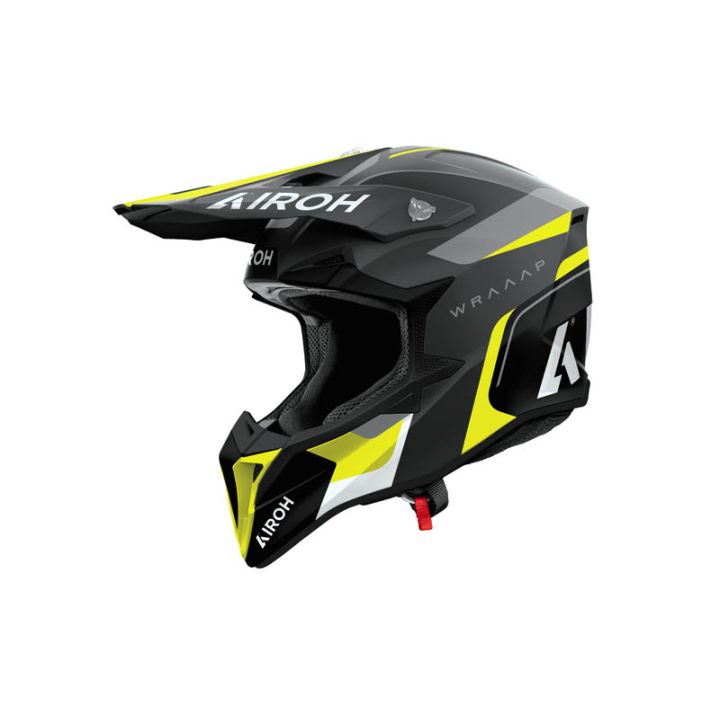 Casque moto cross Airoh 2026 WraaapConquer - Jaune