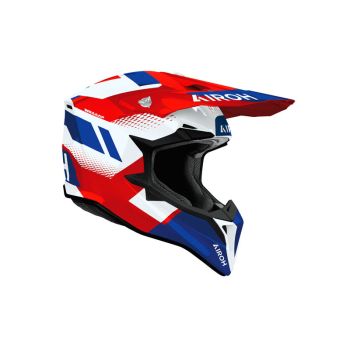 Casque moto cross Airoh 2026 Wraaap  Vision - Rouge Blanc Bleu