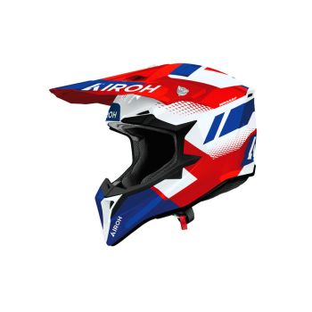Casque moto cross Airoh 2026 Wraaap  Vision - Rouge Blanc Bleu