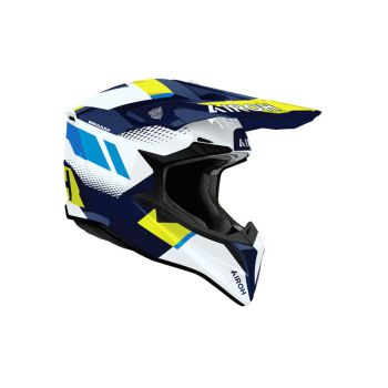 Casque moto cross Airoh 2026 Wraaap Vision - Jaune Bleu