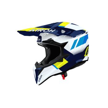 Casque moto cross Airoh 2026 Wraaap Vision - Jaune Bleu