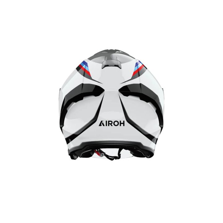 Casque moto jet AirohH 21 Arrow - Gris Blanc Bleu Rouge