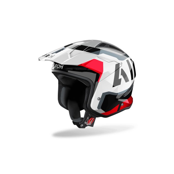 Casque moto jet AirohTRR II Jupiter - Rouge Gris