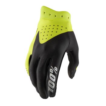 Gants moto cross 100% Itrack 2 - Noir Jaune Fluo
