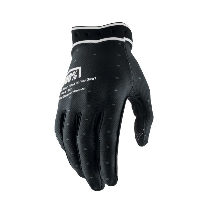 Gants moto cross 100% Ridefit 2 - Noir