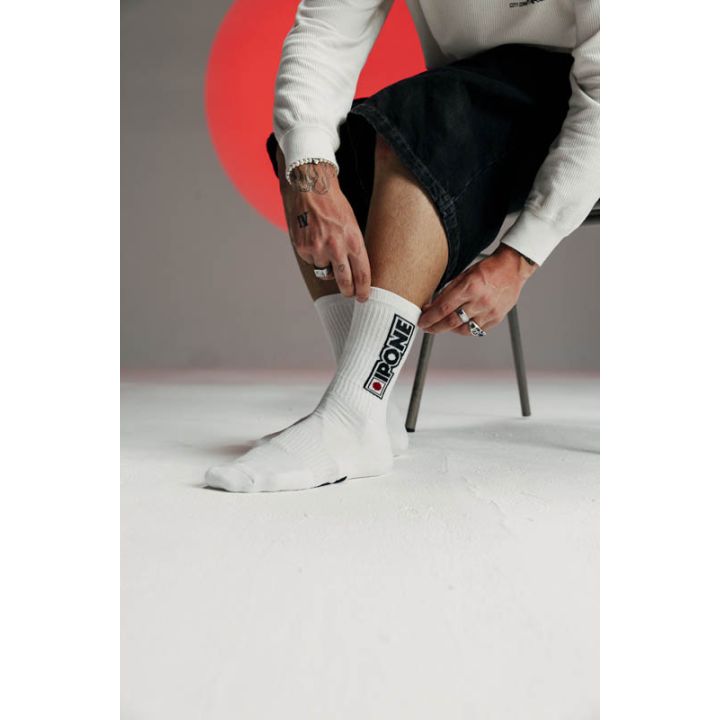 Chaussettes moto Ipone - Blanc