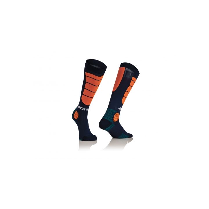 Chaussettes Motocross Acerbis IMPACT - BLEU et ORANGE