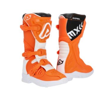 Bottes motocross enfant Acerbis X-TEAM - ORANGE et BLANC