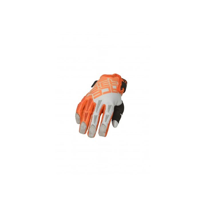 Gants motocross enfant homologués CE Acerbis MX X-K - ORANGE et GRIS