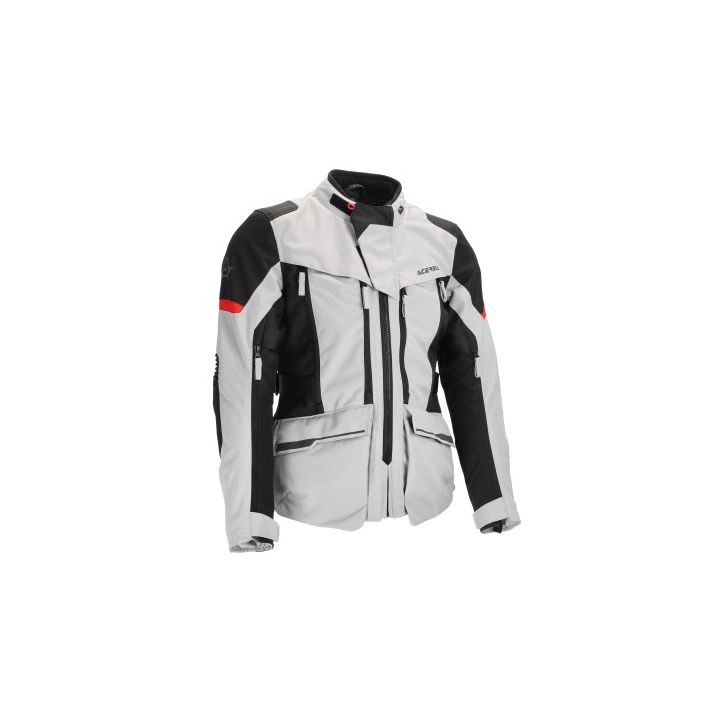 Veste moto femme Acerbis X-ROVER - GRIS et ROUGE