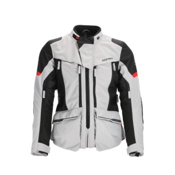Veste moto femme Acerbis X-ROVER - GRIS et ROUGE