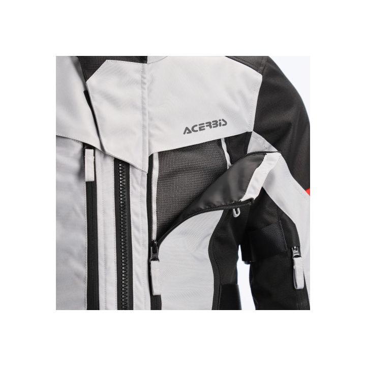 Veste moto femme Acerbis X-ROVER - GRIS et ROUGE