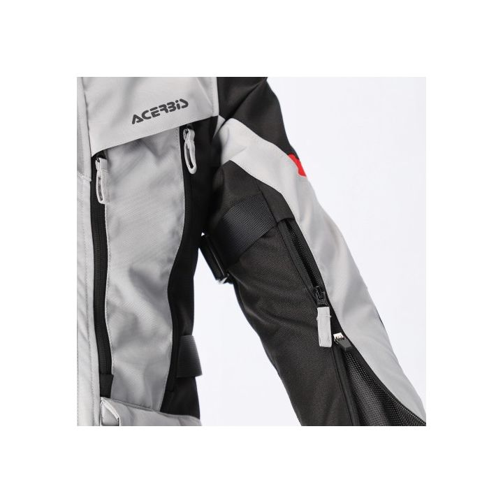 Veste moto femme Acerbis X-ROVER - GRIS et ROUGE