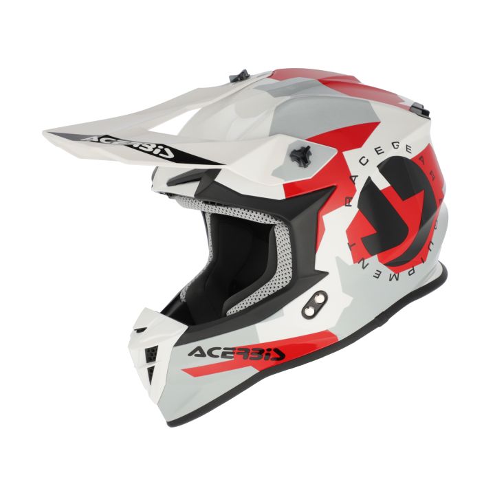 Casque moto cross Acerbis LINEAR - BLANC et GRIS