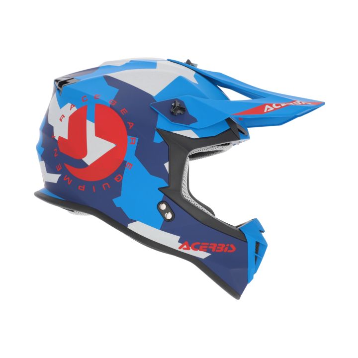 Casque moto cross Acerbis LINEAR - BLEU et ROUGE