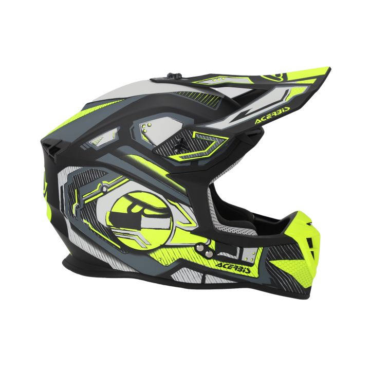 Casque moto cross Acerbis LINEAR - NOIR et JAUNE FLUO