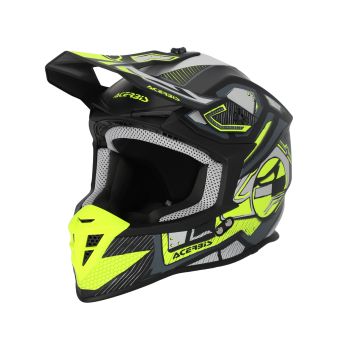 Casque moto cross Acerbis LINEAR - NOIR et JAUNE FLUO