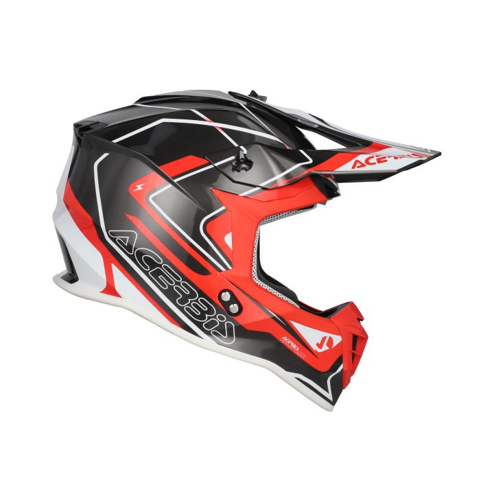 Casque moto cross Acerbis LINEAR - GRIS et ROUGE