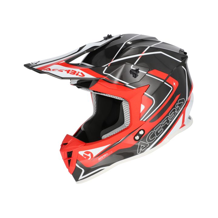 Casque moto cross Acerbis LINEAR - GRIS et ROUGE