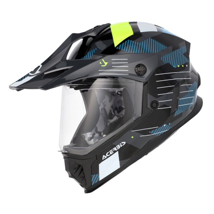 Casque enfant moto trail Acerbis RIDER - NOIR et JAUNE FLUO