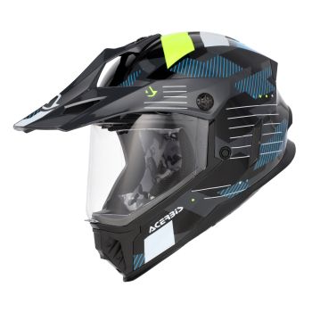 Casque enfant moto trail Acerbis RIDER - NOIR et JAUNE FLUO