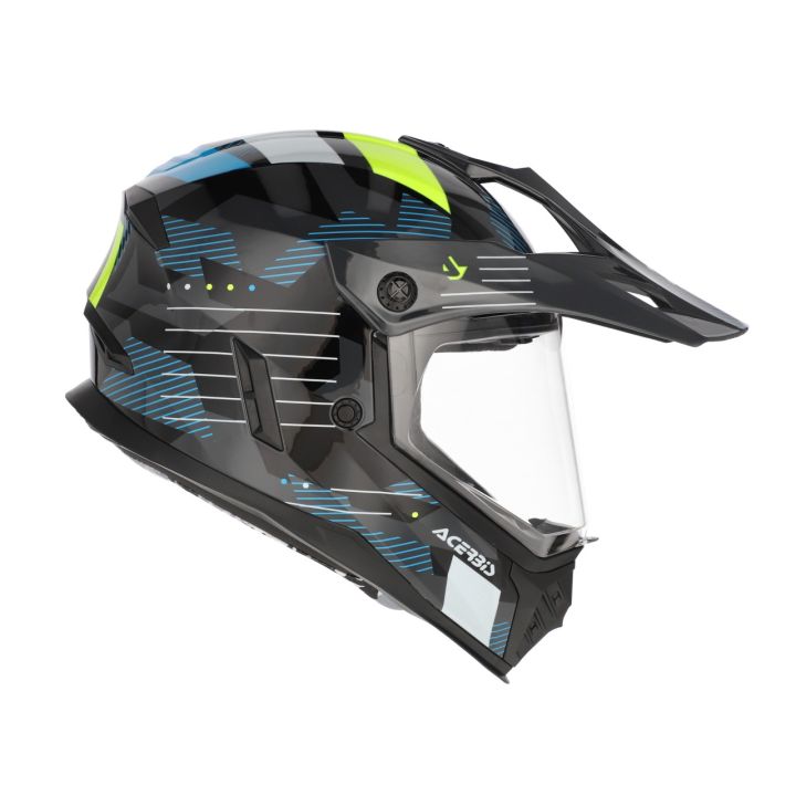 Casque enfant moto trail Acerbis RIDER - NOIR et JAUNE FLUO