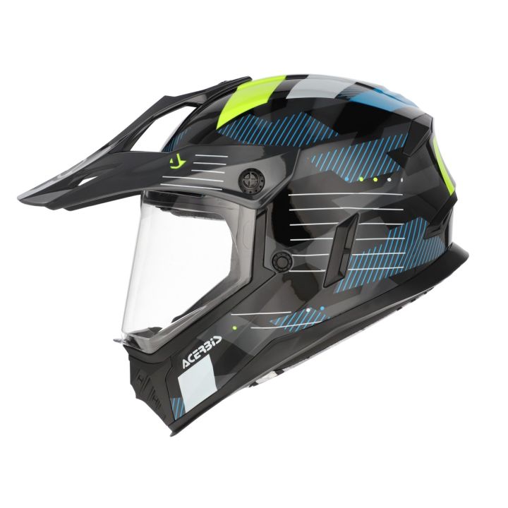Casque enfant moto trail Acerbis RIDER - NOIR et JAUNE FLUO