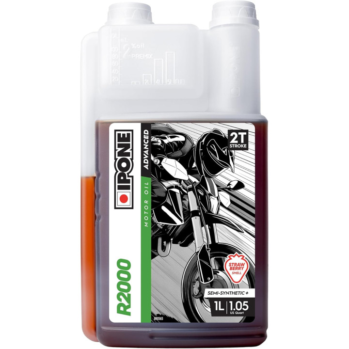 IPONE - Huile moteur 2T R2000 1 Litre Odeur FRAISE