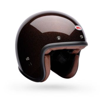 Casque moto jet Bell Custom 500 Flake - Marron