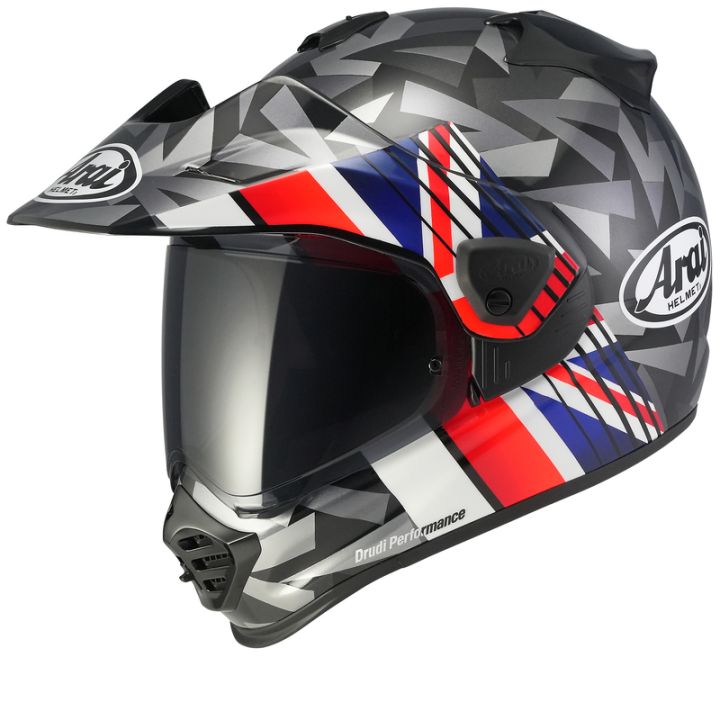 Casque adventure Arai Tour-X5 Nation Uk - Noir Rouge Bleu Blanc