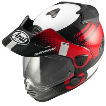 Casque adventure Arai Tour-X5 Print - Blanc Rouge Noir
