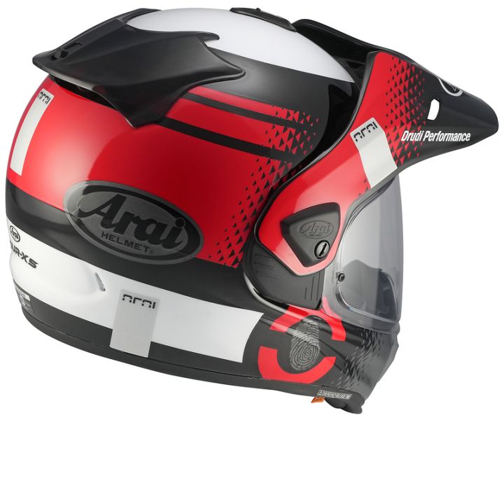 Casque adventure Arai Tour-X5 Print - Blanc Rouge Noir