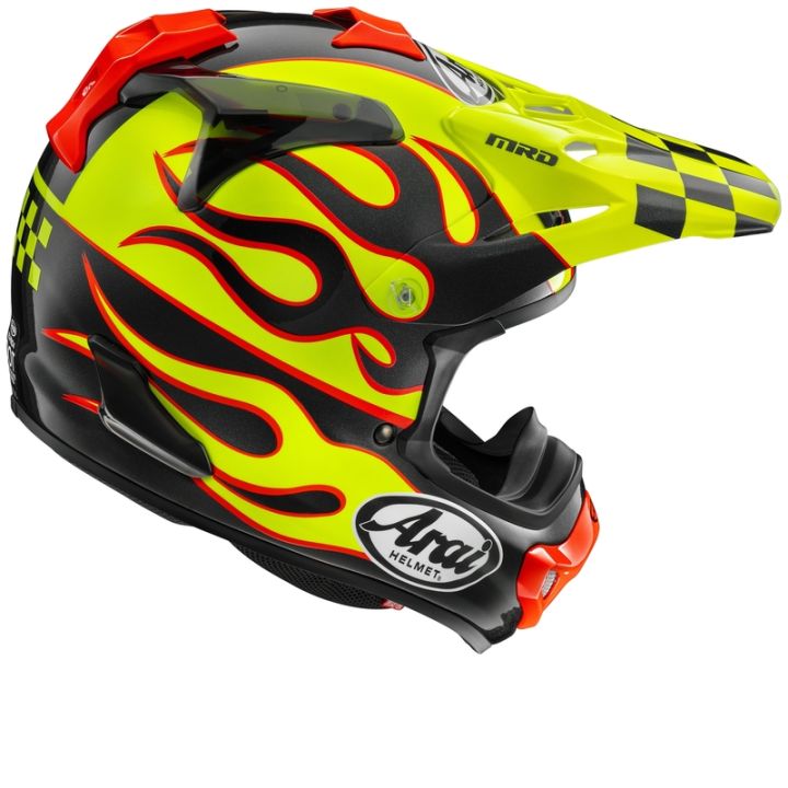 Casque cross Arai Mx-V Evo Flame - Jaune