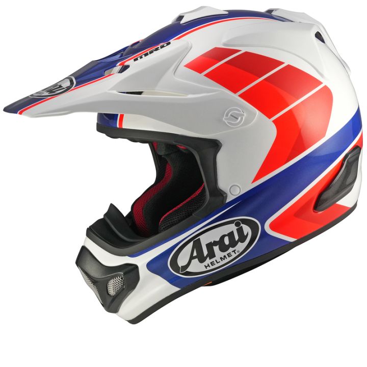Casque cross Arai Mx-V Evo Jump - Blanc Rouge Bleu