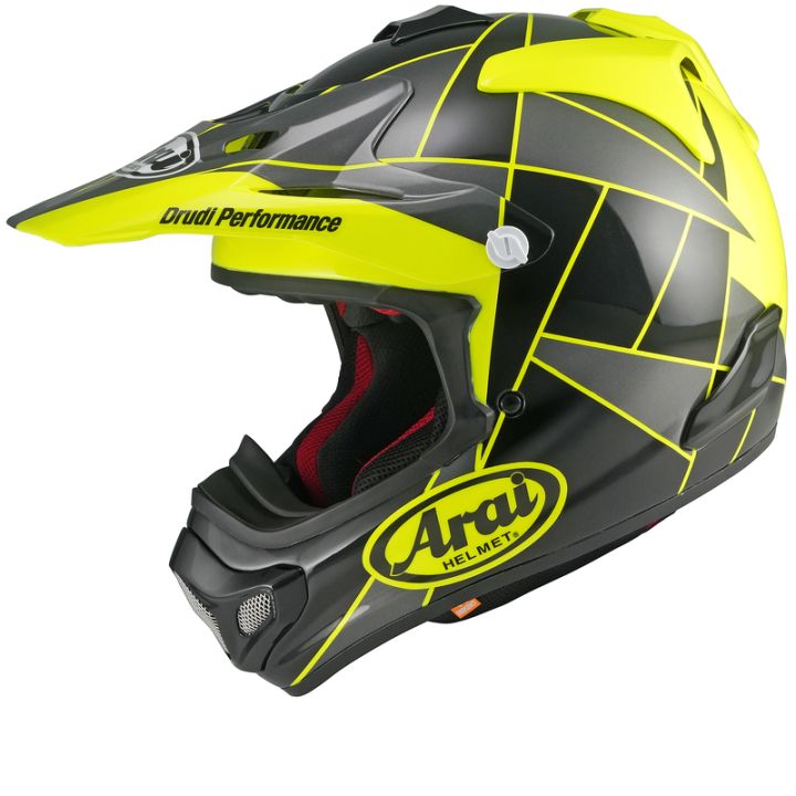 Casque cross Arai Mx-V Evo Peak - Jaune Gris Noir