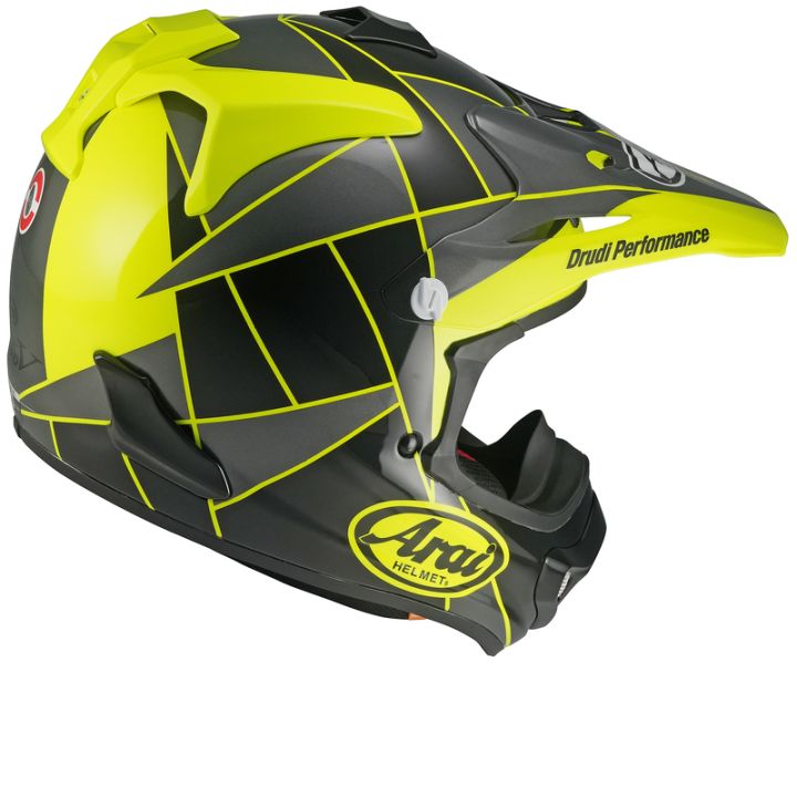 Casque cross Arai Mx-V Evo Peak - Jaune Gris Noir