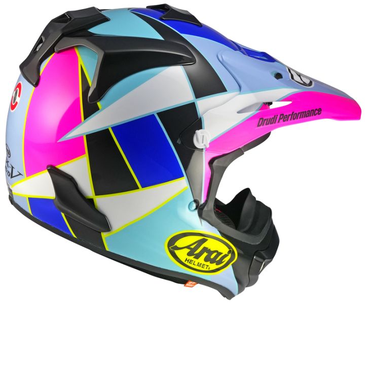Casque cross Arai Mx-V Evo Peak - Rose Violet Bleu