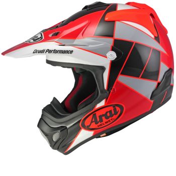 Casque cross Arai Mx-V Evo Peak - Rouge Gris Noir