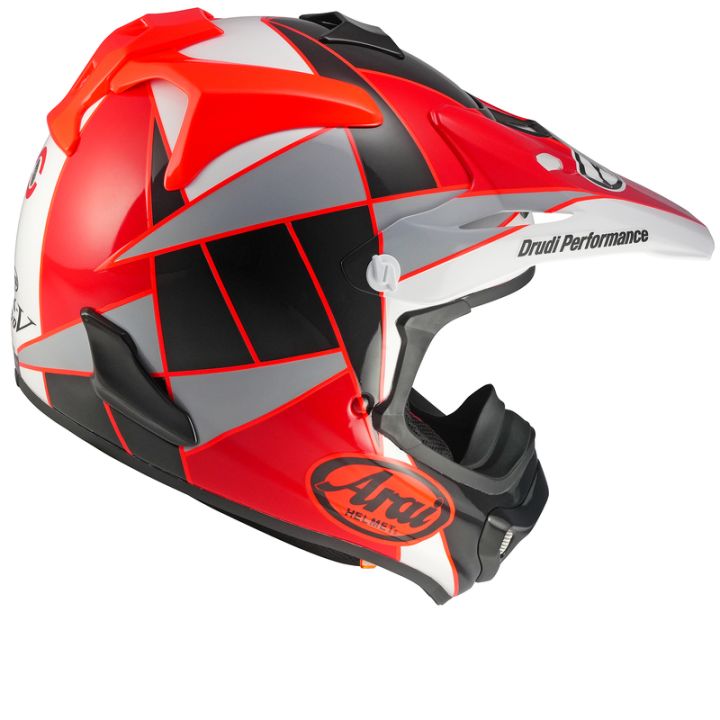 Casque cross Arai Mx-V Evo Peak - Rouge Gris Noir