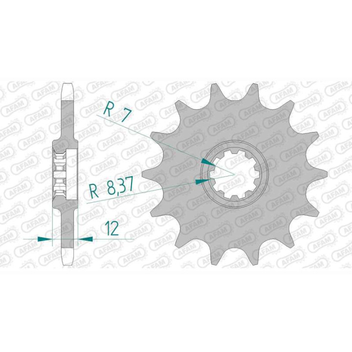 Pignon AFAM 14 dents pas 420 type 58102 GAS-GAS EC 50 Rookie